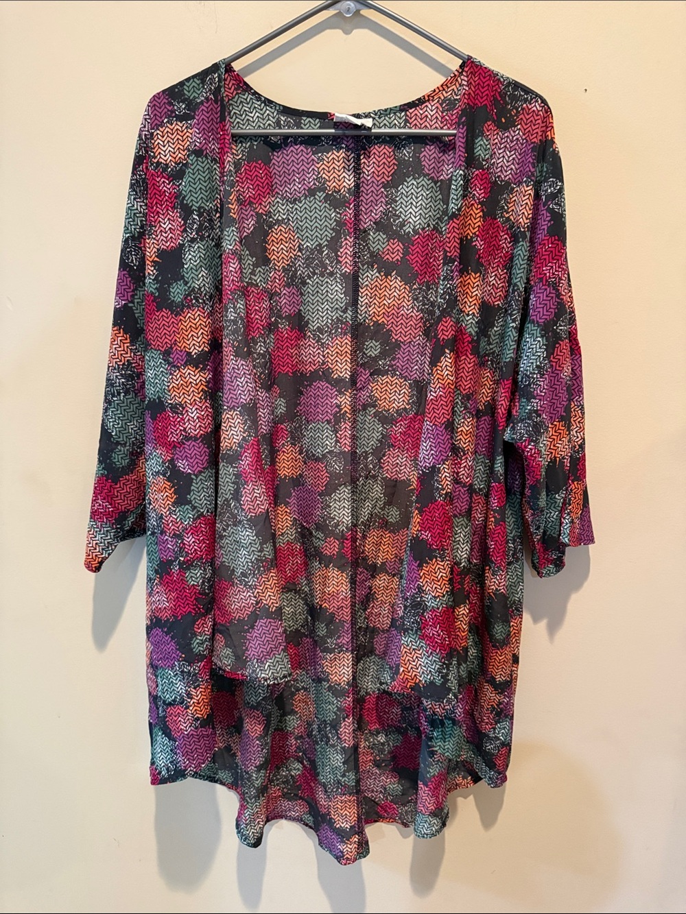 LuLaRoe Open-Front Tunic Cardigan in Black, Pink, Purple, Orange